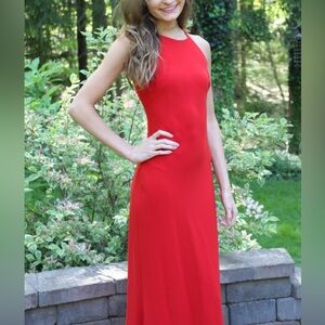 Red Calvin Klein Gown